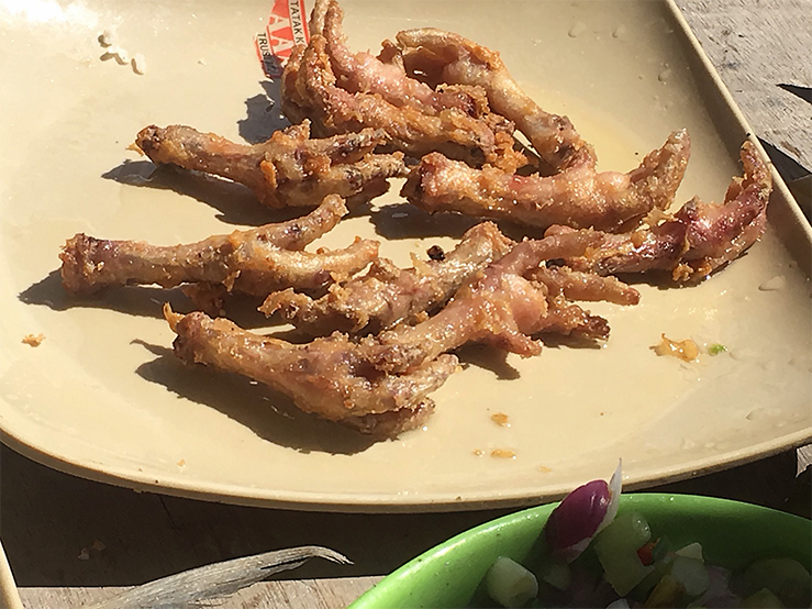 フィリピン名物、鳥の足の揚げ物